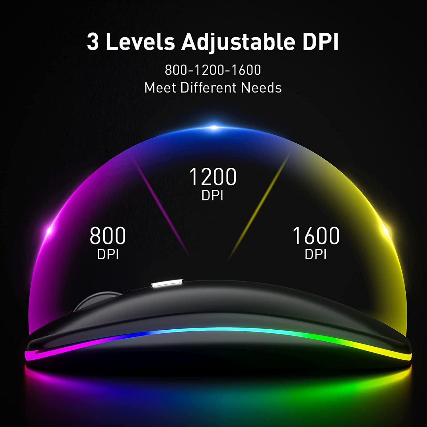 Verilux LED Wireless Mouse, Rechargeable Slim Silent Mouse 2.4G Portable Mobile Optical Office Mouse with USB Receiver, 3 Adjustable DPI for PC, Laptop, Computer, Desktop Verilux LED Wireless Mouse, Rechargeable Slim Silent Mouse 2.4G Portable Mobile Optical Office Mouse with USB Receiver, 3 Adjustable DPI for PC, Laptop, Computer, Desktop